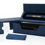 A photo of the gift packaging for the Italico Black Walnut Valet